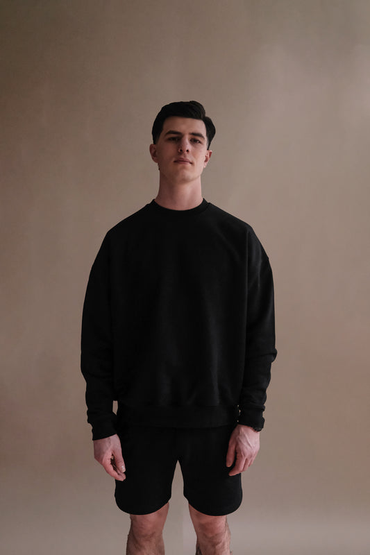 Gently Cropped Crewneck Sweater